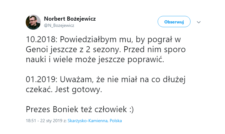 Tak w październiku Boniek mówił o ewentualnym transferze Piątka :D